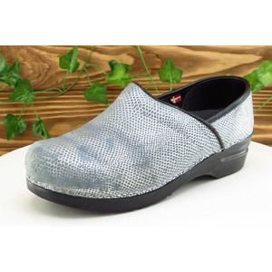 Sanita Size 39 M Silver Clog Shoes Synthetic Women
